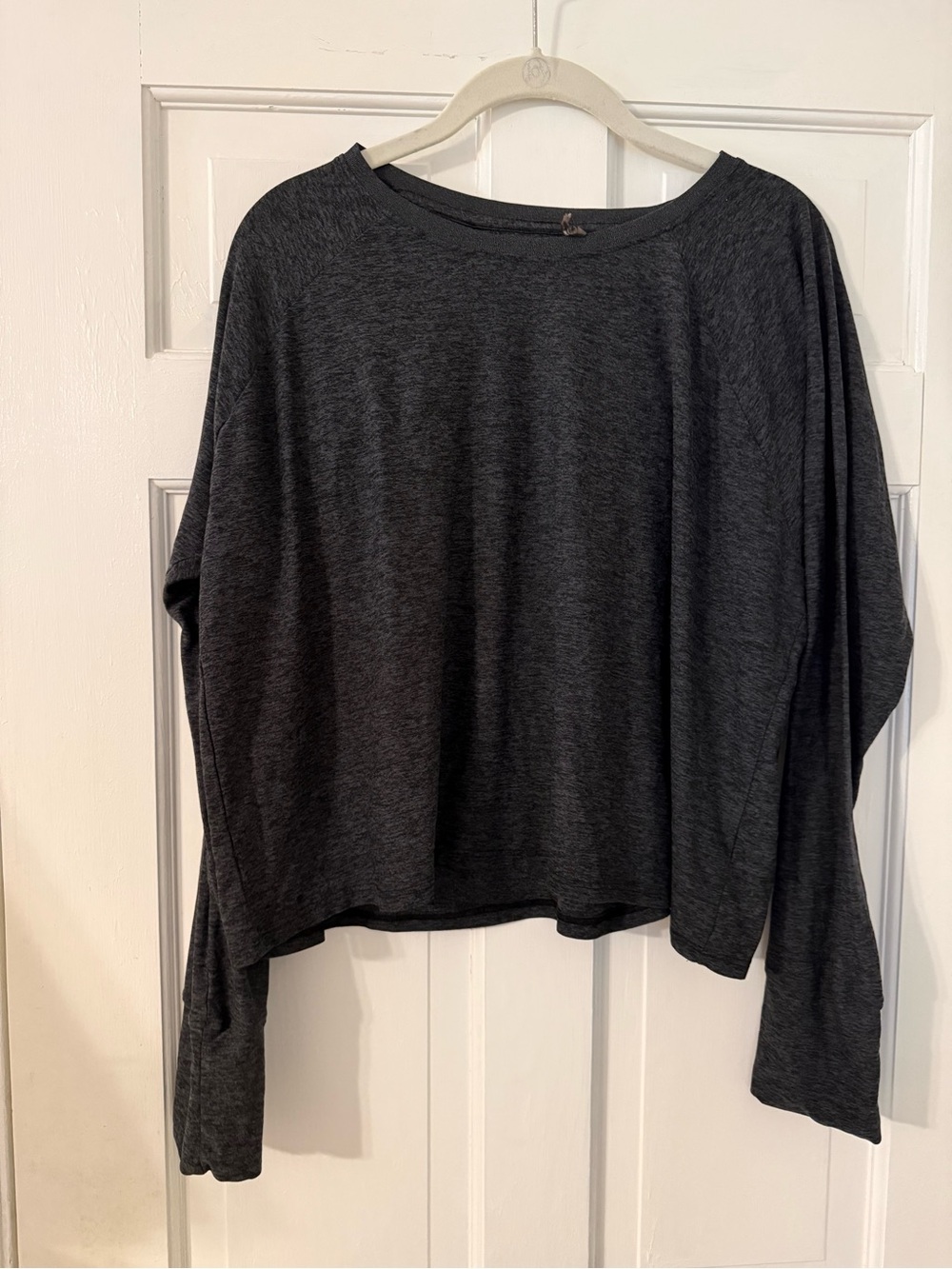 Beyond Yoga Charcoal Long-Sleeve Relaxed Crew Top